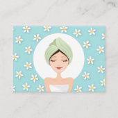 美しいサロンまたはスパ名刺-アクアブルー 名刺 (正面)
