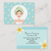 美しいサロンまたはスパ名刺-アクアブルー 名刺 (正面/裏面)