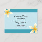 美しいサロンまたはスパ名刺-ティール（緑がかった色）青 名刺 (裏面)