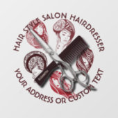 美しいサロンまたは美容師名 ウィンドウサイン (シート)