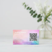 美しいサロンまばたきブローズロゴQRコード 名刺 (スタンド正面)