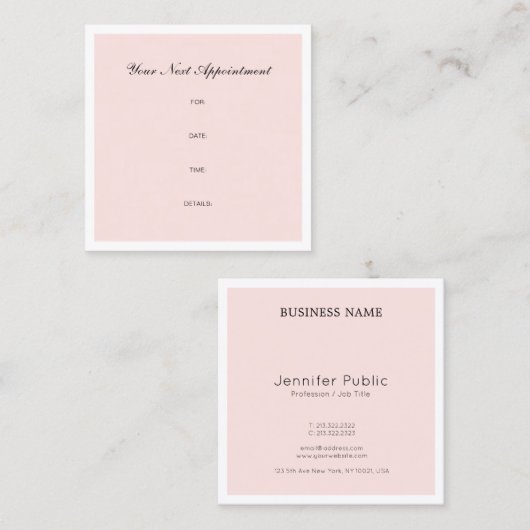 美しいサロンアポイントメントアラームトレンディープレーン 予約カード (正面/裏面)