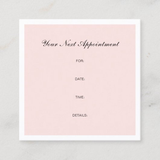 美しいサロンアポイントメントアラームトレンディープレーン 予約カード (正面)