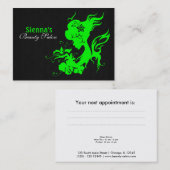 美しいサロンアポイントメントカード(ライム) 予約カード (正面/裏面)