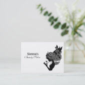 美しいサロンアポイントメントカード(黒) 予約カード (スタンド正面)