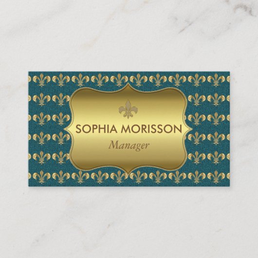 美しいサロンアポイントメントゴールデンモノグラム 予約カード (正面)