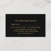 美しいサロンアポイントメントブラック&金ゴールドモノグラム 予約カード (裏面)