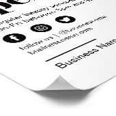 美しいサロンオープンビジネスバラ金ゴールドグリッター ポスター (角)