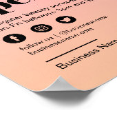 美しいサロンオープンビジネスパステルピンクサンセット ポスター (角)