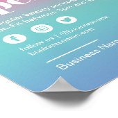 美しいサロンオープンビジネスピンクカラフル ポスター (角)