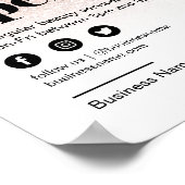 美しいサロンオープンビジネスピンクグリッター グラデーション ポスター (角)