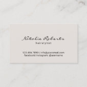 美しいサロンカーリーヘアスタイルガール美容師 名刺 (裏面)