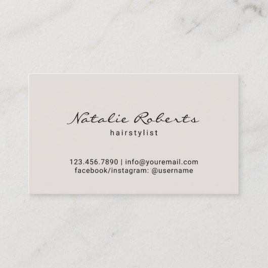 美しいサロンカーリーヘアスタイルガール美容師 名刺 (裏面)