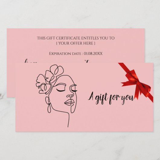 美しいサロンギフト券 (正面/裏面)