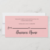 美しいサロンギフト券 (裏面)