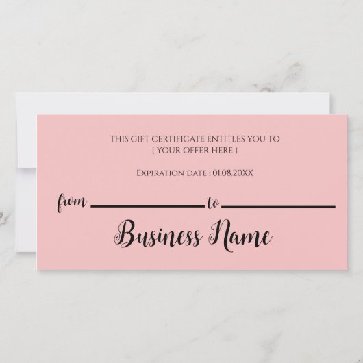 美しいサロンギフト券 (裏面)