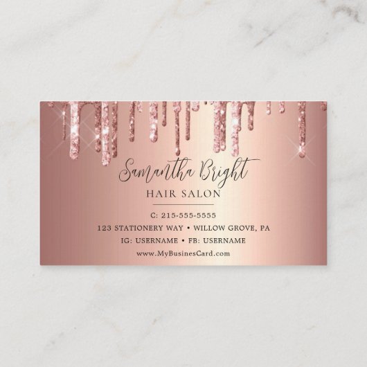 美しいサロングリッタードリップス名刺 名刺 (裏面)