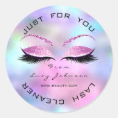 美しいサロングリッターピンクラグラデーションッシュクリーナー ラウンドシール (正面)