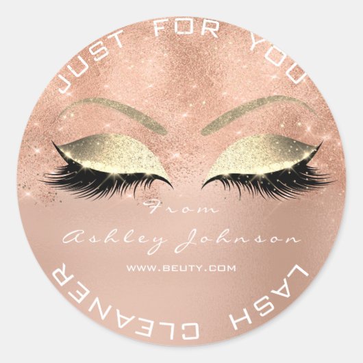 美しいサロングリッターピンクローズ金ゴールドラッシュクリーナー ラウンドシール (正面)