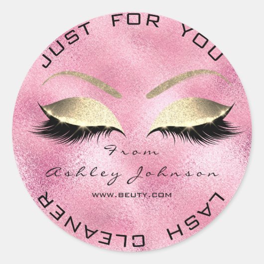 美しいサロングリッターピンク金ゴールドラッシュクリーナーガラス ラウンドシール (正面)