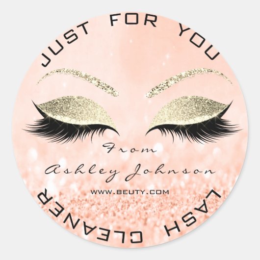 美しいサロングリッターピーチ金ゴールドラッシュクリーナー ラウンドシール (正面)