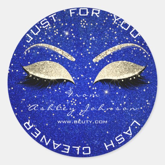 美しいサロングリッターブルー金ゴールドラッシュクリーナー ラウンドシール (正面)