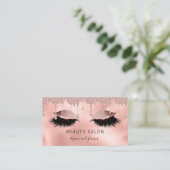 美しいサロングリッター光バラ金ゴールド 名刺 (スタンド正面)