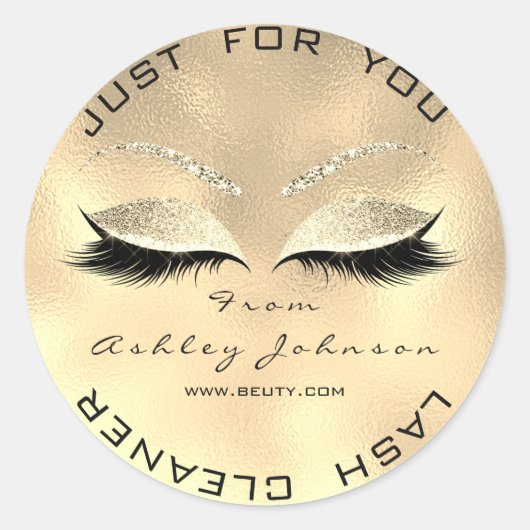 美しいサロングリッター金ゴールドラッシュクリーナーセピアフェイク ラウンドシール (正面)