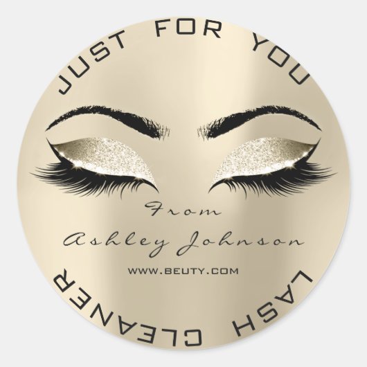 美しいサロングリッター金ゴールドラッシュクリーナーチャンパイニュ ラウンドシール (正面)