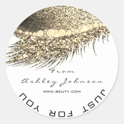 美しいサロングリッター金ゴールドラッシュクリーナーメタルホワイト ラウンドシール (正面)