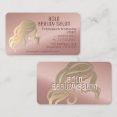 美しいサロンスタイリストメタリックバラ金ゴールドテンプレート 名刺 (正面/裏面)