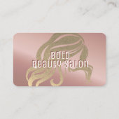 美しいサロンスタイリストメタリックバラ金ゴールドテンプレート 名刺 (裏面)