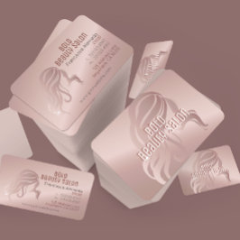 美しいサロンスタイリストメタリックバラ金ゴールドテンプレート 名刺