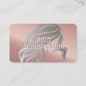 美しいサロンスタイリストメタリックバラ金ゴールド+シルバー 名刺 (裏面)