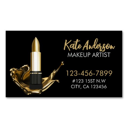 美しいサロンスタイリスト美容師メイクアップアーティスト マグネット名刺 (正面)