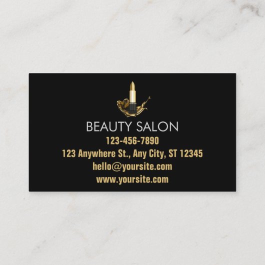 美しいサロンスタイリスト美容師メイクアップアーティスト 名刺 (裏面)