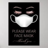 美しいサロンスパお願い衣服顔マスク通知 ポスター (正面)