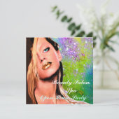 美しいサロンスパオープンハウスパーティーモノグラム 招待状 (スタンド正面)