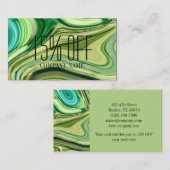 美しいサロンスパ抽象芸術石灰緑水色 名刺 (正面/裏面)