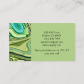 美しいサロンスパ抽象芸術石灰緑水色 名刺 (裏面)