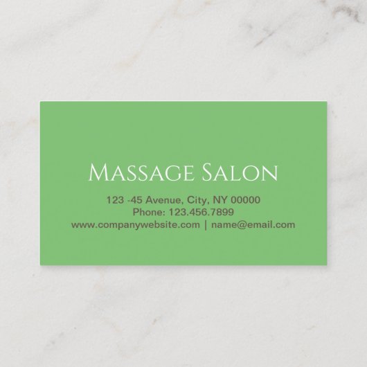 美しいサロンスパ指圧マッサージサロン 名刺 (裏面)