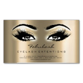 美しいサロンセピア金ゴールドアドレスメイクアップラッシュ マグネット名刺 (正面)