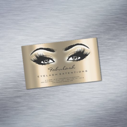 美しいサロンセピア金ゴールドアドレスメイクアップラッシュ マグネット名刺 (インサイチュ)