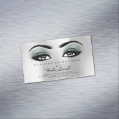 美しいサロンティール（緑がかった色）シルバーアドレスメイクアップラッシュ マグネット名刺 (インサイチュ)