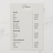 美しいサロントリートメントメニューサービス価格表 メニュー (正面)