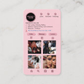 美しいサロントレンディーInstagram赤面ピンク追加フォト 名刺 (正面)