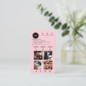 美しいサロントレンディーInstagram赤面ピンク追加フォト 名刺 (スタンド正面)