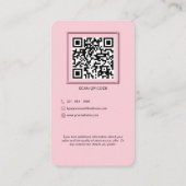 美しいサロントレンディーInstagram赤面ピンク追加フォト 名刺 (裏面)