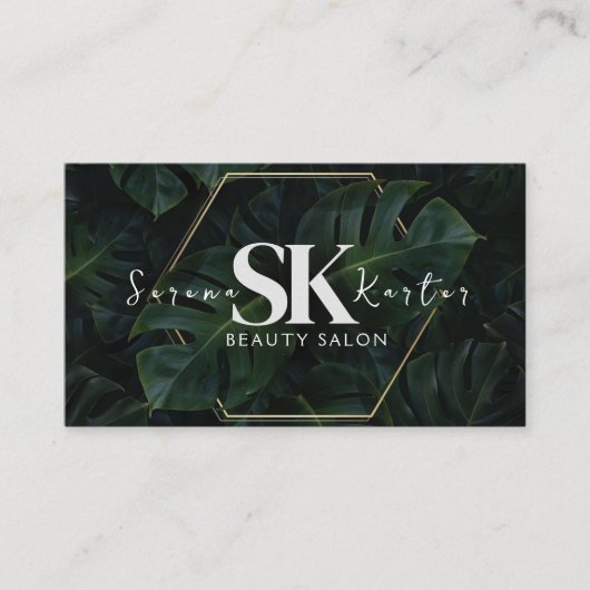 美しいサロンネオン抽象芸術モダン女性 名刺 (正面)