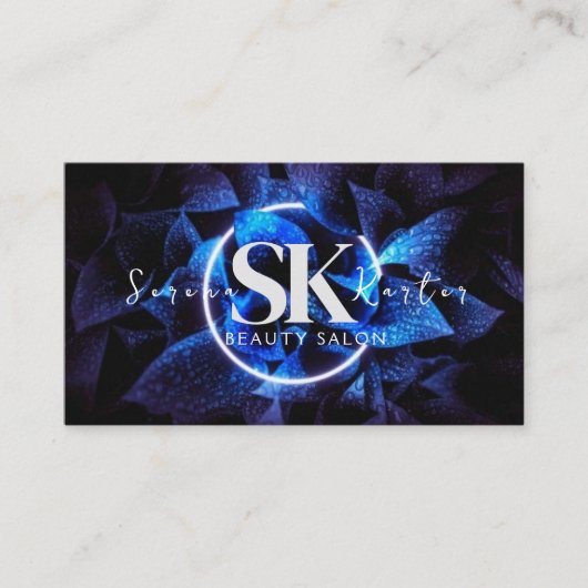 美しいサロンネオン抽象芸術モダン女性 名刺 (正面)